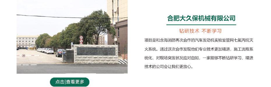 合肥大久保汽車發(fā)動機(jī)實驗室管網(wǎng)七氟丙烷滅火系統(tǒng)